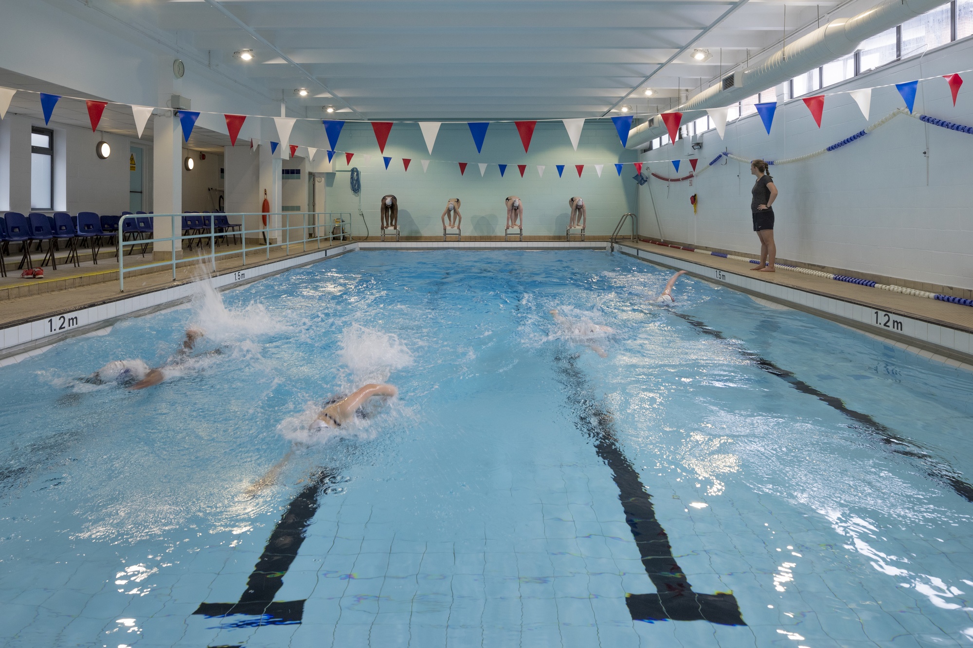 Students swimming